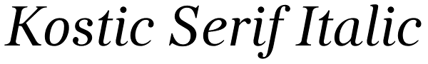 Kostic Serif Italic Font
