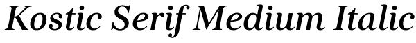Kostic Serif Medium Italic Font
