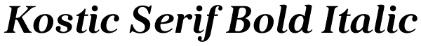 Kostic Serif Bold Italic Font