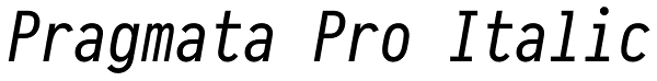 Pragmata Pro Italic Font