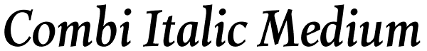 Combi Italic Medium Font