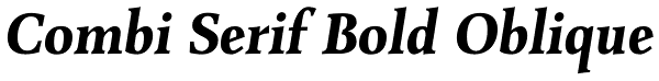 Combi Serif Bold Oblique Font