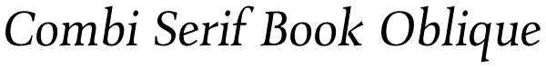 Combi Serif Book Oblique Font