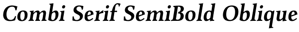 Combi Serif SemiBold Oblique Font