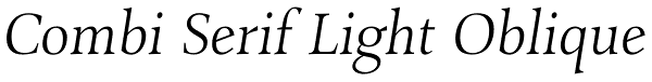 Combi Serif Light Oblique Font