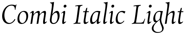 Combi Italic Light Font