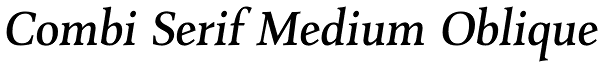 Combi Serif Medium Oblique Font