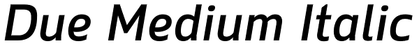 Due Medium Italic Font