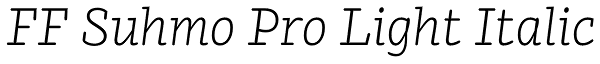 FF Suhmo Pro Light Italic Font