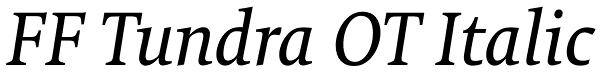 FF Tundra OT Italic Font