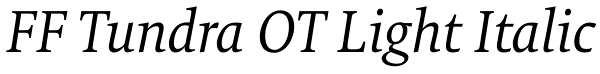 FF Tundra OT Light Italic Font