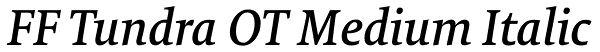 FF Tundra OT Medium Italic Font