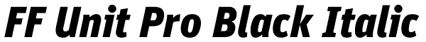 FF Unit Pro Black Italic Font