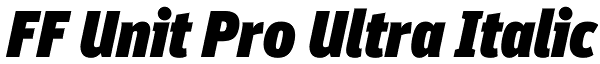 FF Unit Pro Ultra Italic Font