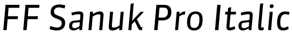 FF Sanuk Pro Italic Font