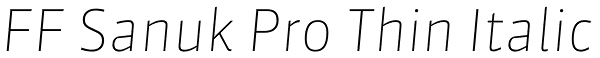 FF Sanuk Pro Thin Italic Font