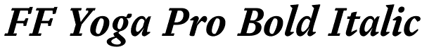 FF Yoga Pro Bold Italic Font