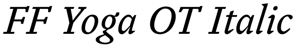 FF Yoga OT Italic Font