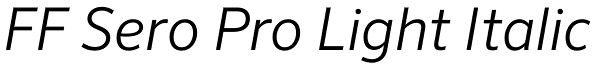 FF Sero Pro Light Italic Font