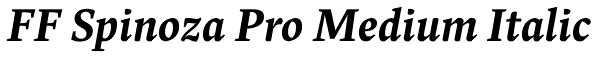 FF Spinoza Pro Medium Italic Font