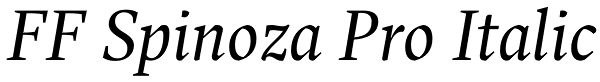 FF Spinoza Pro Italic Font