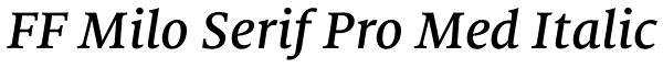 FF Milo Serif Pro Med Italic Font
