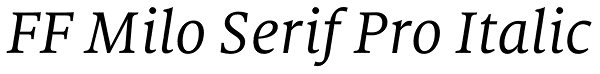 FF Milo Serif Pro Italic Font