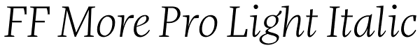 FF More Pro Light Italic Font