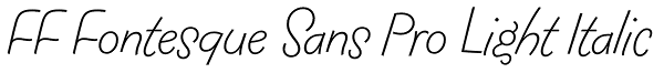 FF Fontesque Sans Pro Light Italic Font