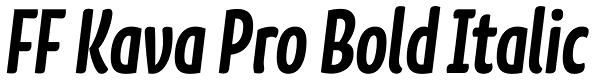 FF Kava Pro Bold Italic Font