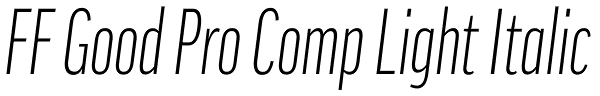 FF Good Pro Comp Light Italic Font