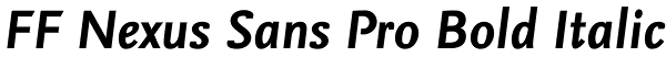 FF Nexus Sans Pro Bold Italic Font