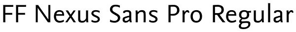 FF Nexus Sans Pro Regular Font