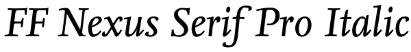 FF Nexus Serif Pro Italic Font