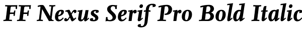 FF Nexus Serif Pro Bold Italic Font