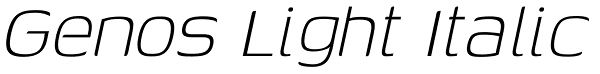 Genos Light Italic Font