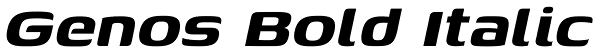 Genos Bold Italic Font