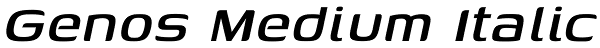 Genos Medium Italic Font