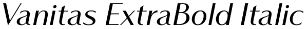 Vanitas ExtraBold Italic Font