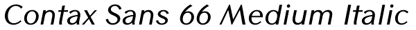 Contax Sans 66 Medium Italic Font