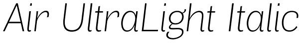 Air UltraLight Italic Font