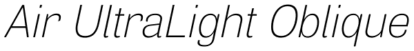 Air UltraLight Oblique Font