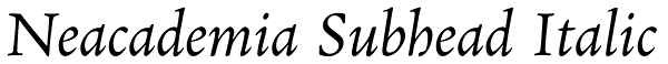 Neacademia Subhead Italic Font