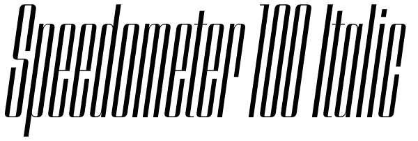 Speedometer 100 Italic Font