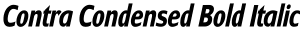 Contra Condensed Bold Italic Font