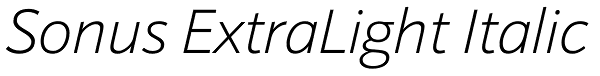 Sonus ExtraLight Italic Font
