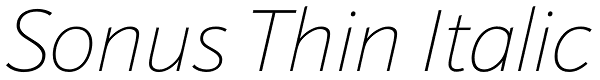 Sonus Thin Italic Font
