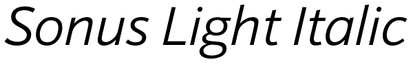 Sonus Light Italic Font