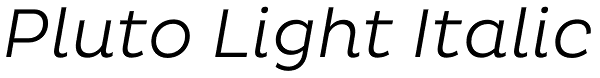 Pluto Light Italic Font