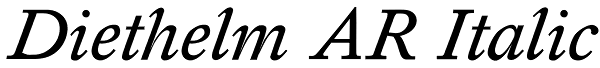 Diethelm AR Italic Font